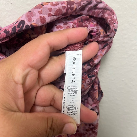 Athleta Pink Snakeskin Leggings for Active Wear - Picture 7 of 11